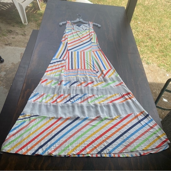 Anthropologie Peter Som Blue and Red Tiered Maxi Sundress - Picture 3 of 7